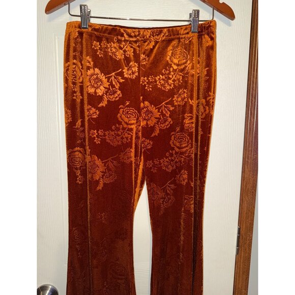 NWT CIDER HANDPICKED FLOWERS VELVET FLARE TROUSERS SIZE XL - Picture 9 of 13